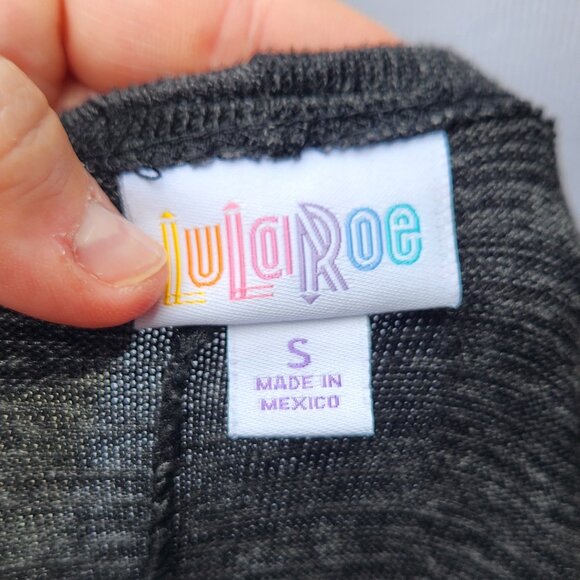 Lularoe Sleeveless Duster Long Cardigan Sweater Marled Black Gray Side Slits - Picture 12 of 13